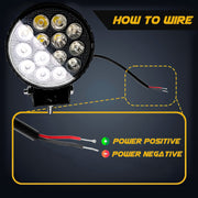 Auto Pearl 14LED Round White Fog light Flashing Light, 12V-30W, Work Spot Lights compatible with All Bike and Car