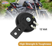 Auto Pearl 12V 110dB 3A Motorcycle Loud Tone Sound Loud Horn Fits Moped Scooter Electric Bike Black-Red with wiring compatible with All Bike (Pack of 2)