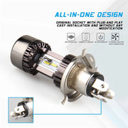 Auto Pearl Durable H4 3200LM CSP LED Hi / Lo Beam LED Motorcycle Headlight Bulb DC 12V-35W with cooling fan compatible with All Bike (Pack of 1)