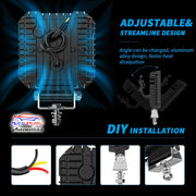 AUTO PEARL Square 4 Inch Auxiliary 12V-30W, 64Led White Work Spot Light compatible with All Bike and Car(Pack of 2)