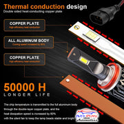 Auto Pearl H8 LED Headlight Bulb for Car 100W 12000LM 6000K (White Light LED Headlight Bulb) compatible with All Car (Pack of 2)