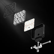 Auto Pearl 4 inch Square 14Led Auxiliary 12V-30W, Amber DRL Spot Light, White and Yellow Color, Off Road Light compatible with All Bike and Car (Pack of 2)