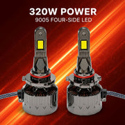 Auto Pearl 9005-6500K 320W (160W Each), 18000LM LED Headlight Bulb with rear cooling Fan for Car (Cool White Light LED Headlight Bulb)