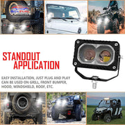 Auto Pearl Motorcycle 2-Lens Driving Lights White LED Spot light 35W White Color Fog Lights compatible with All Bike and Car