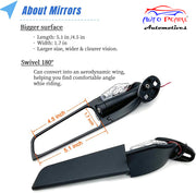 Auto Pearl Motorcycle Rear View Mirrors with LED Turn Signal Light Stealth Mirror Compatible with K-awasaki Ninja 500 650 Ninja 400 300 ZX6R, H-onda CBR300R CBR500R CBR600RR, S-uzuki GSXR 600 750 1000