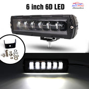 Auto Pearl 6 Inch Auxiliary 20Led Light Bar White, 6D 12V-30W, light Led, White Foglight Work Spot Lights compatible with All Bike and Car (Pack of 2)