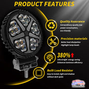 Auto Pearl 4 inch Round 15Led Auxiliary 12V-30W, Amber DRL Spot Light, White and Yellow Color, Off Road Light compatible with All Bike and Car (Pack of 2)