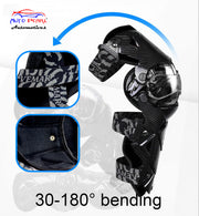 Auto Pearl Carbon Fiber Motorcycle KneePads Motocross Motorcycle Motorsport Racing Riding Knee Pads Protective Gear KneePads (Black, 2 Pcs)