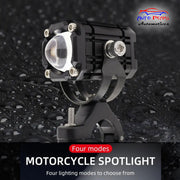 Auto Pearl Motorcycle Mini Driving Lights Yellow / White / Red LED Spot light 15W 3-Color Modes & Flashing Fog Lights compatible with All Bikes and Cars