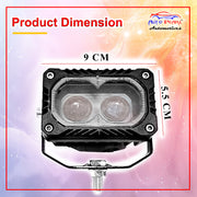 Auto Pearl Motorcycle 2-Lens Driving Lights White LED Spot light 35W White Color Fog Lights compatible with All Bike and Car