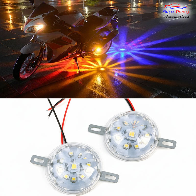 Auto Pearl Motorcycle RGB Star Light Flash Chassis Strobe Light Underglow Ambient RGB Dash Light 12V-30W Motorbike LED compatible with All Bike (Pack of 2)
