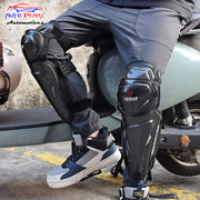 Auto Pearl Motorcycle Knee Shin Guards Elbow Pads, 4 in 1 PP Shell Motocross Knee Shin Safe Protection Armor for Moto Cycling Racing compatible with All Bike (Carbon Black, 4Pcs)