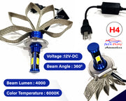 Auto Pearl High Power Z3 with copper strip Heatsink H4 Headlight Led Bulb for car & Commercial Vehicles (Pack of 2)