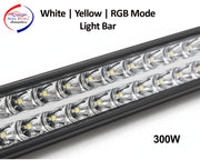 Auto Pearl 85cm LED Light Bar for Car, White, Yellow, 300W RGB Multi Mode, Waterproof High Brightness Driving Fog Light compatible with All Car (Pack of 1)