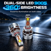 Auto Pearl 9005-6500K 480W (240W Each), 36000LM LED Headlight Bulb with rear cooling Fan for Car (Cool White Light LED Headlight Bulb)