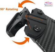 Auto Pearl Universal Motorcycle Rear View Mirrors, Fixed Wind Wing Side Rearview Mirror Replacement For Honda/Kawasaki/Yamaha/Suzuki/BMW/Aprilia/Ducati (Carbon Black)