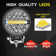 Auto Pearl 4 inch Round 34Led Auxiliary 12V-30W, Amber DRL Spot Light, White and Yellow Color, Off Road Light compatible with All Bike and Car (Pack of 2)