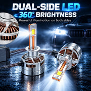 Auto Pearl H1-6500K 480W (240W Each), 36000LM LED Headlight Bulb with rear cooling Fan for Car (Cool White Light LED Headlight Bulb)