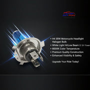 Auto Pearl H4 35W Motorcycle Headlight Halogen Bulb, White light Hi/Low Beam, DC 12V 6000K, Compatible with All Bike (Pack of 1)