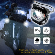 Auto Pearl Spot LED Work Light 12V-20W White/White-Yellow/Yellow High Beam and Multi Flicker mode Red/Blue Fog light, Off-Road Vehicles compatible with All Bikes and Cars