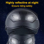 Auto Pearl Motorcycle Knee Shin Guards Elbow Pads, 4 in 1 Monstor Style  Knee Shin Safe Protection Armor for Moto Cycling Racing compatible with All Bike (Black, 4Pcs)