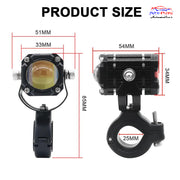 Auto Pearl Motorcycle Mini Driving Lights Yellow / White / Red LED Spot light 15W 3-Color Modes & Flashing Fog Lights compatible with All Bikes and Cars