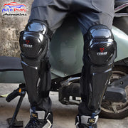 Auto Pearl Motorcycle Knee Shin Guards Elbow Pads, 4 in 1 PP Shell Motocross Knee Shin Safe Protection Armor for Moto Cycling Racing compatible with All Bike (Carbon Black, 4Pcs)