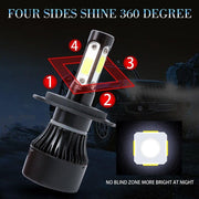 Auto Pearl H4 80W LED Headlight with Better Heat Dissipation 6000K, 3500LM Water Resistant White Light (Pack of 2)