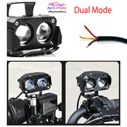Auto Pearl Motorcycle 2-Projector Lens Driving Lights Yellow / White LED Spot light 15W Dual Color Mode Fog Lights compatible with All Bike and Car