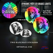 AUTO PEARL Dynamic RGB LED Brake Lights, Anti-Rear-End Collision Strobe Tail Light, Super Bright Warning Flash Lamp, with Running and Flashing mode compatible with All Cars (Pack of 2)