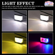 Auto Pearl 2EYE LED Lens Fog Flashing Light, 12V-8W White, Yellow & Blue-Red Amber Auxiliary Projector Spot Lights compatible with All Bikes and Cars