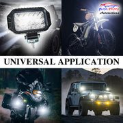 Auto Pearl Auxiliary light 18 LED Hi-Lo Ultra Bright White light Driving Spot Work Lights | 12V-35W High Brightness Driving Lamp, Work Spot Lights compatible with All Bikes and Cars