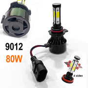 Auto Pearl 9012 80W LED Headlight with Better Heat Dissipation 6000K, 3500LM Water Resistant White Light (Pack of 2)