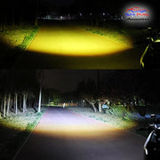Auto Pearl Motorcycle 2-Projector Lens Driving Lights Yellow / White LED Spot light 15W Dual Color Mode Fog Lights compatible with All Bike and Car