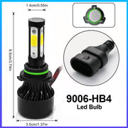 Auto Pearl 9006 LED-Headlight Bulb for Car 80W 3500LM 6000K, White (9006 Car LED-Headlights Bulb), Pack of 2