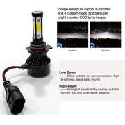 Auto Pearl 9012 80W LED Headlight with Better Heat Dissipation 6000K, 3500LM Water Resistant White Light (Pack of 2)