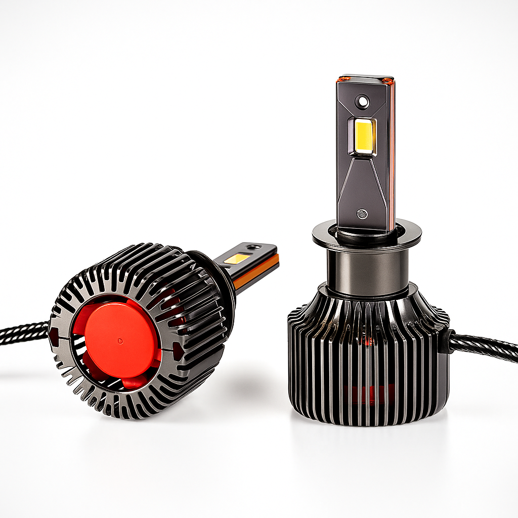 Auto Pearl H3 LED Headlight Bulb for Car 280W 18000LM 6000K (White Light LED Headlight Bulb) compatible with All Car (Pack of 2)