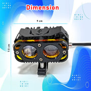 Auto Pearl 12V-24W DRL Amber LED Work Light, Round LED Light Pods Spot Flood Combo Lights Driving Work Fog Lights compatible with All Bikes and Cars