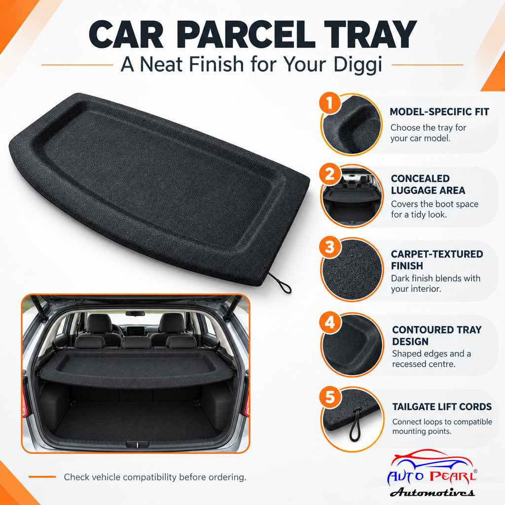 Auto Pearl Car Parcel Tray Diggi/Dicky Luggage Tray in Pefect Fitting Compatible with Car