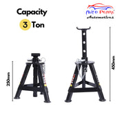 Auto Pearl 3 Ton Black Jack Stand For Cars Lifting, With 450 mm Of Maximum Lifting Height (Ed- Coated) compatible with All Car (Pack of 1)