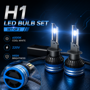 Auto Pearl 2-Side H1 LED Bulb Car 220W-12V 14000LM 6000K Ultra White light (Headlight Bulb) compatible with All Bike (Pack of 2)
