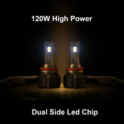 Auto Pearl 2-Side H8/H9/H11 LED Bulb Car 120W-12V 14000LM 6000K Ultra White light (Headlight Bulb) compatible with All Car (Pack of 2)