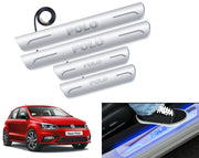 Auto Pearl Car Door Foot Step Led Sill/Scuff Plates With Mirror Finish Compatible with All Models (Set of 4)