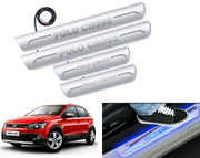 Auto Pearl Car Door Foot Step Led Sill/Scuff Plates With Mirror Finish Compatible with All Models (Set of 4)