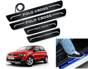 Auto Pearl Car Door Foot Step Led Sill/Scuff Plates With Mirror Finish Compatible with All Models (Set of 4)
