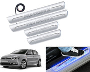 Auto Pearl Car Door Foot Step Led Sill/Scuff Plates With Mirror Finish Compatible with All Models (Set of 4)