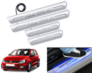 Auto Pearl Car Door Foot Step Led Sill/Scuff Plates With Mirror Finish Compatible with All Models (Set of 4)