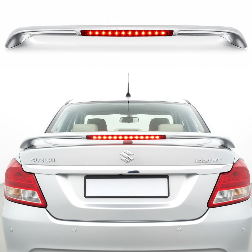 Car Body Colored Spoiler Latest ABS OE Type Drill Free Compatible with Dzire 2020 Color:-Premium Silver