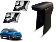 Auto Pearl Premium Car Armrest with Storage Box, High-Density Foam, Nappa Leatherette Black with double Stitching, No Obstruction to Rear Window Buttons, for Punch 2021-2025