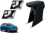 Auto Pearl Premium Car Armrest with Storage Box, High-Density Foam, Nappa Leatherette Black with double Stitching, No Obstruction to Rear Window Buttons, for Punch 2021-2025
